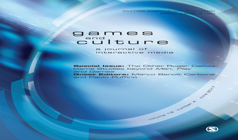 Games and Culture Magazine featuring one of our research titles